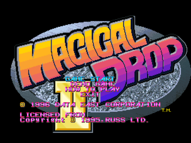 Magical Drop II title screen for Neo Geo CD